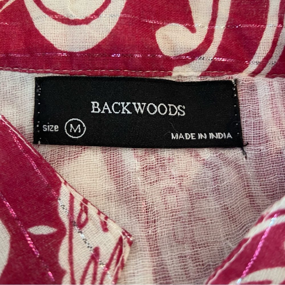 BACKWOODS Cotton Paisley Shimmer Midi Dress Medium - Picture 6 of 7